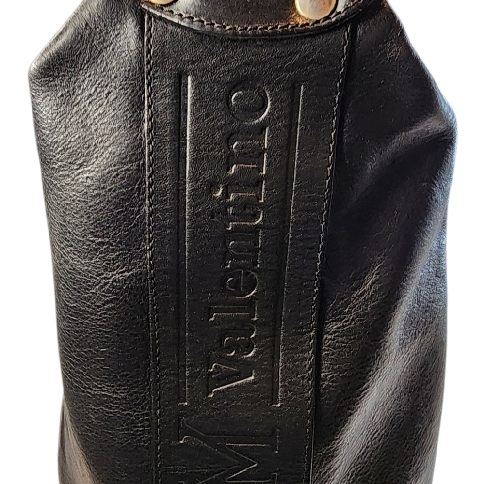 Marco Valentino Black Leather Bucket Bag Large Shoulder Bag - Picture 9 of 16